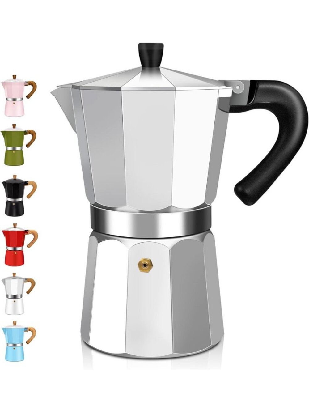 9-Cup Aluminum Stovetop Espresso Maker - Classic Moka Pot for Home & Camping